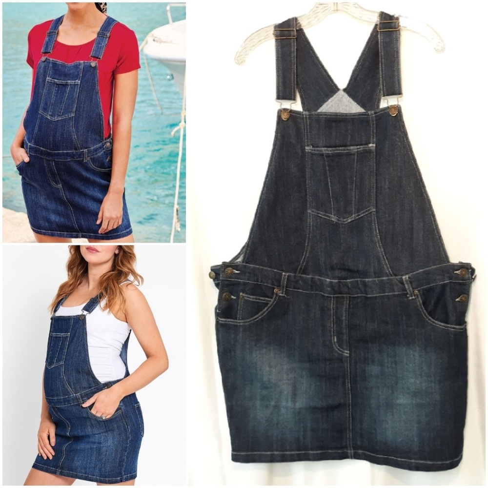 JoJoMaman BeBe Maternity Overall Jean Skirt